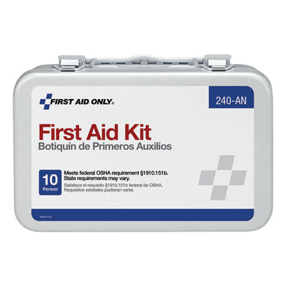 First Aid Only Unitized First Aid Kit for 10 People, 65 Pieces, OSHA-ANSI, Metal Case 240-AN