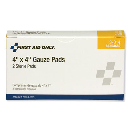 First Aid Only Gauze Pads, Sterile, 4 x 4, 2-Box 3-014