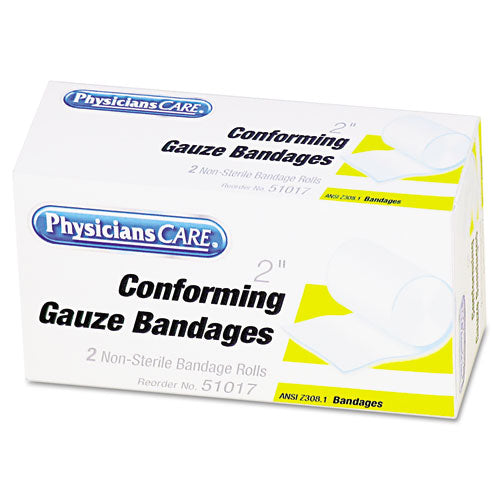 PhysiciansCare by First Aid Only First Aid Conforming Gauze Bandage, Non-Steriile, 2" Wide, 2-Box 51017-001