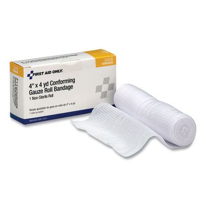 PhysiciansCare by First Aid Only First Aid Conforming Gauze Bandage, Non-Sterile, 4" Wide 51018-001