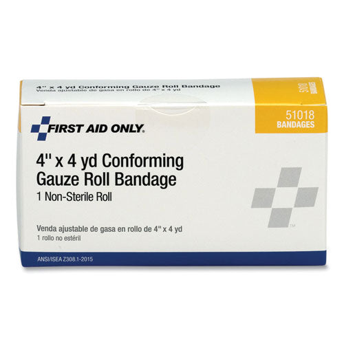 PhysiciansCare by First Aid Only First Aid Conforming Gauze Bandage, Non-Sterile, 4" Wide 51018-001