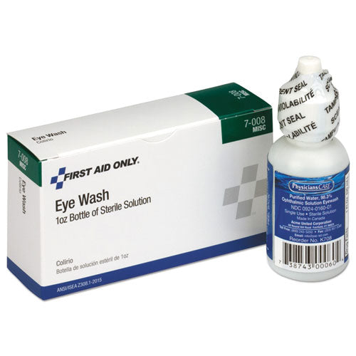 First Aid Only 24 Unit ANSI Class A+ Refill, Eyewash, 1 oz 7-008-001
