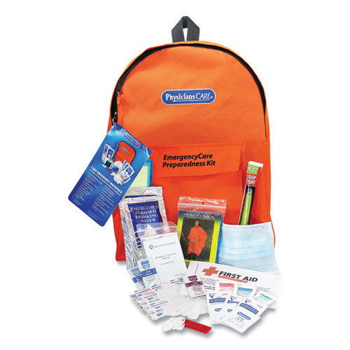 PhysiciansCare by First Aid Only Emergency Preparedness First Aid Backpack, 43 Pieces-Kit 90123