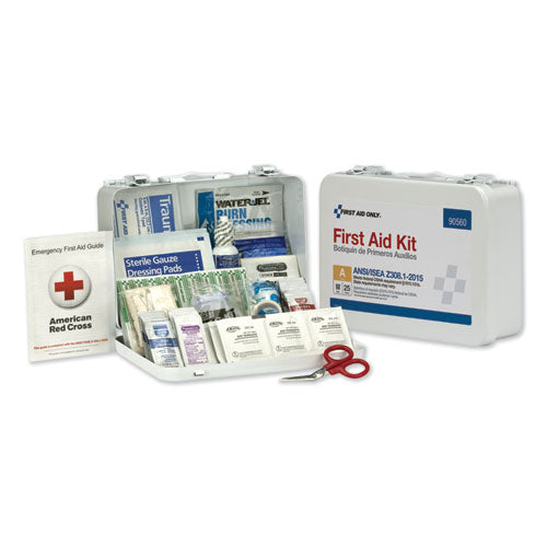 First Aid Only ANSI Class A 25 Person Bulk First Aid Kit for 25 People, 89 Pieces, Metal Case 90560