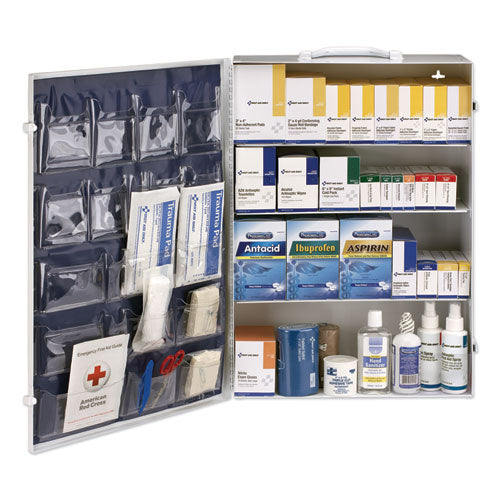 First Aid Only ANSI Class B+ 4 Shelf First Aid Station with Medications, 1,461 Pieces, Metal Case 90576