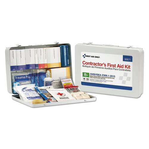 First Aid Only Contractor ANSI Class B First Aid Kit for 50 People, 254 Pieces, Metal Case 90671