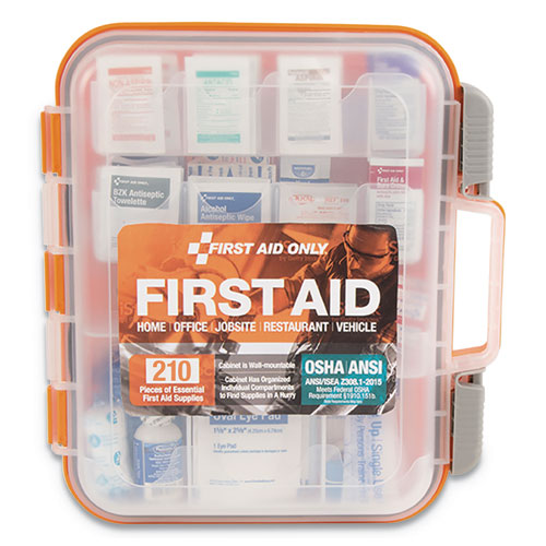 First Aid Only ANSI Class A Bulk First Aid Kit, 210 Pieces, Plastic Case 91064