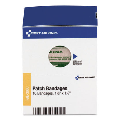 First Aid Only SmartCompliance Patch Bandages, 1.5 x 1.5, 10-Box FAE-3000