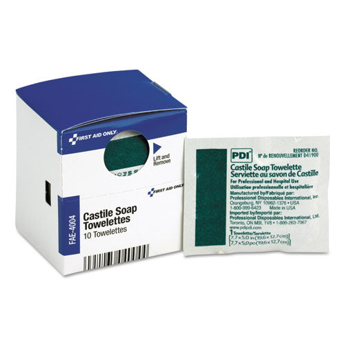 First Aid Only SmartCompliance Castile Soap Towelettes, 10-Box FAE-4004