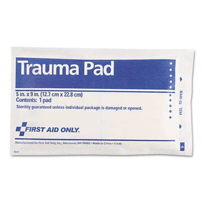 First Aid Only SmartCompliance Trauma Pad, Sterile, 5 x 9 FAE-5012
