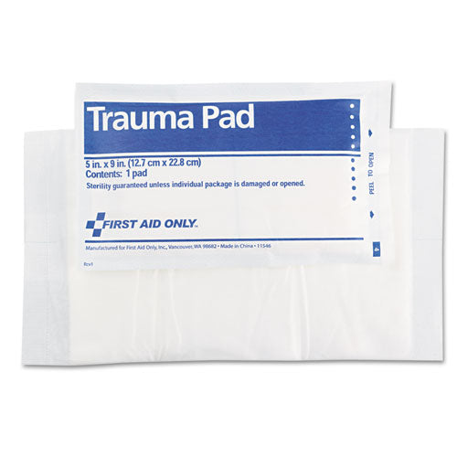 First Aid Only SmartCompliance Trauma Pad, Sterile, 5 x 9 FAE-5012