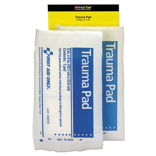 First Aid Only SmartCompliance Refill Trauma Pad, 5 x 9, White, 2-Bag FAE-6024