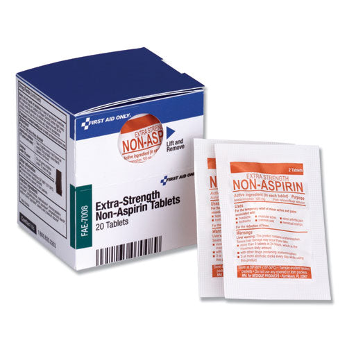 First Aid Only Refill for SmartCompliance General Cabinet, Non-Aspirin Tablets, 20 Tablets FAE-7008