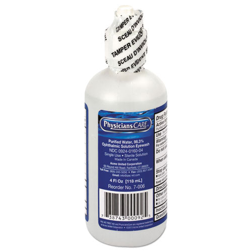 First Aid Only Refill for SmartCompliance General Business Cabinet, 4 oz Eyewash Bottle FAE-7016