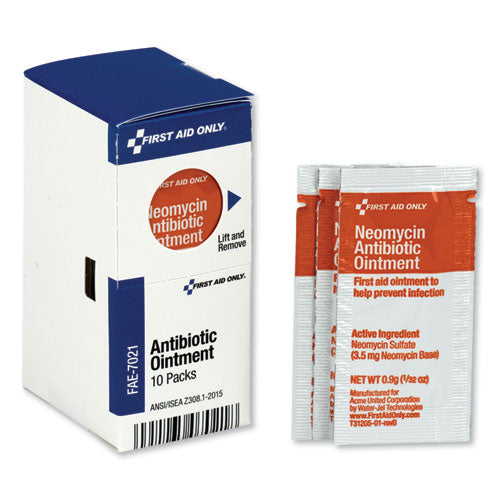 First Aid Only SmartCompliance Antibiotic Ointment, 0.9 g Packet, 10-Box FAE-7021