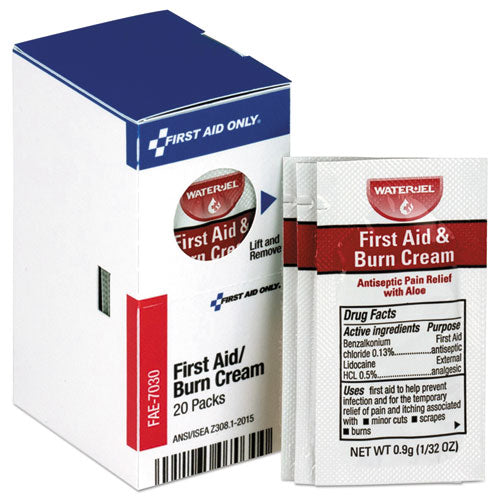 First Aid Only Refill for SmartCompliance General Business Cabinet, Burn Cream, 0.9g Packets, 20-Box FAE-7030