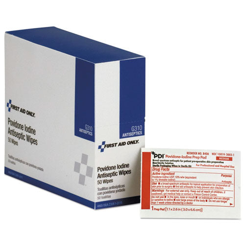 First Aid Only Refill for SmartCompliance General Business Cabinet, PVP Iodine, 50-Box G310