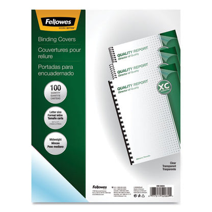 Fellowes Crystals Presentation Covers with Square Corners, 11 x 8 1-2, Clear, 100-Pack 52089