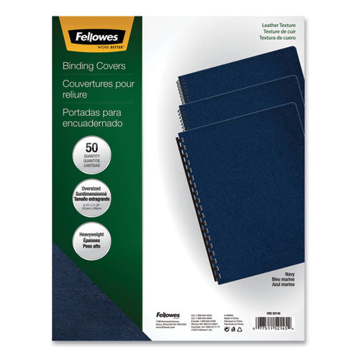 Fellowes Executive Leather-Like Presentation Cover, Round, 11-1-4 x 8-3-4, Navy, 50-PK 52145