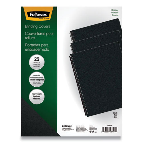 Fellowes Futura Binding System Covers, Round Corners, 11 1-4 x 8 3-4, Black, 25-Pack 5224701