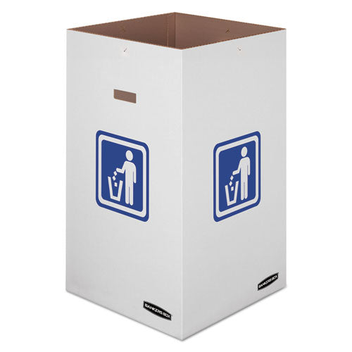 Bankers Box Waste and Recycling Bin, 42 gal, White, 10-Carton 7320101