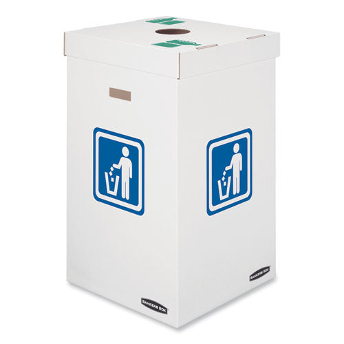 Bankers Box Waste and Recycling Bin, 42 gal, White, 10-Carton 7320101