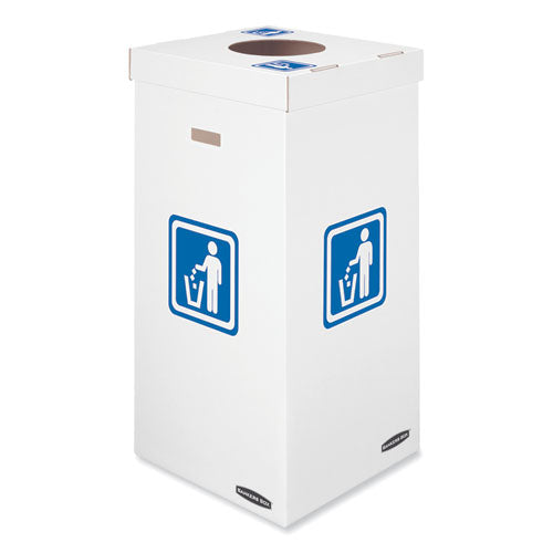 Bankers Box Waste and Recycling Bin, 50 gal, White, 10-Carton 7320201