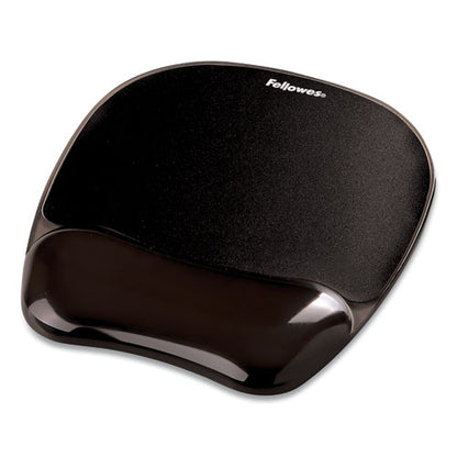 Fellowes Gel Crystals Mouse Pad with Wrist Rest, 7.87" x 9.18", Black 9112101