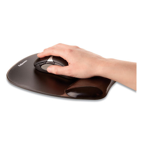 Fellowes Gel Crystals Mouse Pad with Wrist Rest, 7.87" x 9.18", Black 9112101