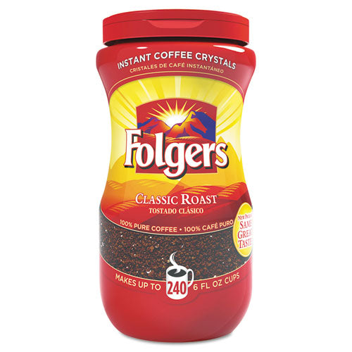 Folgers Instant Coffee Crystals, Classic Roast, 16oz Jar 2550006923