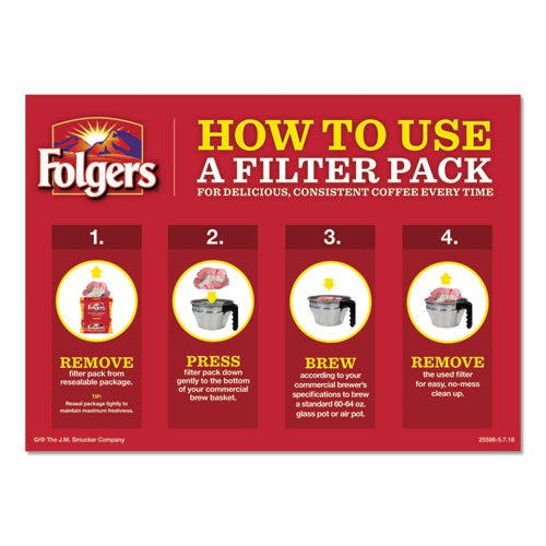 Folgers Coffee Filter Packs, 100% Colombian, 1.4 oz Pack, 40-Carton 2550010107