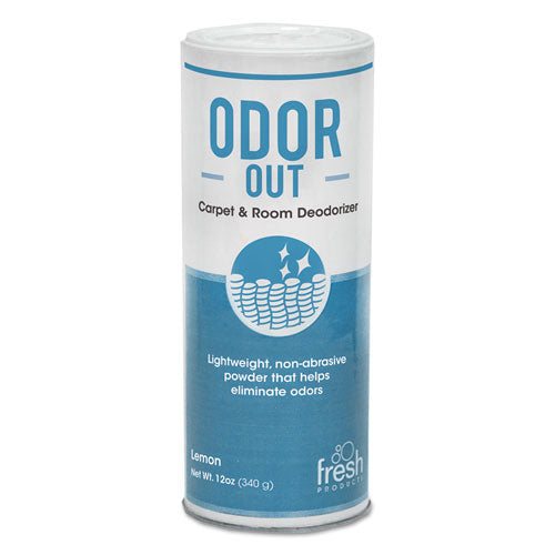 Fresh Products Odor-Out Rug-Room Deodorant, Lemon, 12 oz Shaker Can, 12-Box 12-14-OO-LE-F