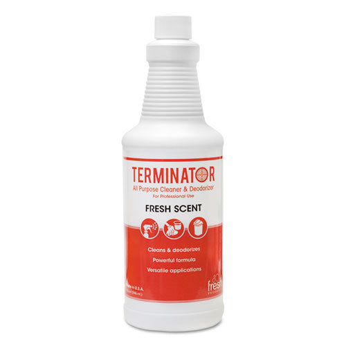 Fresh Products Terminator All-Purpose Cleaner-Deodorizer with (2) Trigger Sprayers, 32 oz Bottles, 12-Carton 12-32-TN