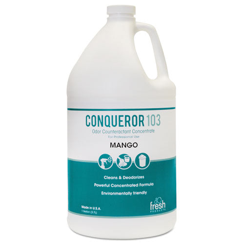 Fresh Products Conqueror 103 Odor Counteractant Concentrate, Mango, 1 gal Bottle, 4-Carton 1-WB-MG-F