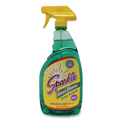 Sparkle Green Formula Glass Cleaner, 33.8 oz Bottle, 12-Carton 30345