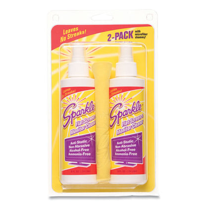 Sparkle Flat Screen and Monitor Cleaner, Pleasant Scent, 8 oz Bottle, 2-Pack 50128EA