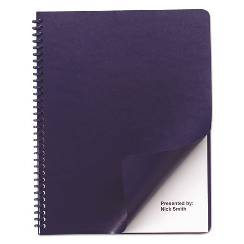 GBC Leather Look Presentation Covers for Binding Systems, 11.25 x 8.75, Navy, 100 Sets-Box 2000711