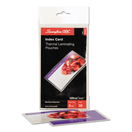 GBC UltraClear Thermal Laminating Pouches, 5 mil, 5.5" x 3.5", Gloss Clear, 25-Pack 3202002CF