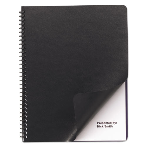 GBC Leather Look Presentation Covers for Binding Systems, 11 x 8.5, Black, 200 Sets-Box 9742491
