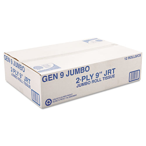 General Supply Jumbo Roll Bath Tissue, Septic Safe, 2-Ply, White, 3.3" x 700 ft, 12-Carton 8112