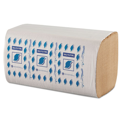 GEN Single-Fold Paper Towels, 1-Ply, Kraft, 9" x 9.25", 12-Carton GENSF5001K