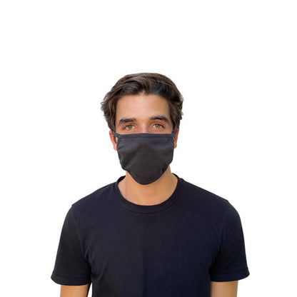 GN1 Cotton Face Mask with Antimicrobial Finish, Black, 10-Pack MK100SS-2