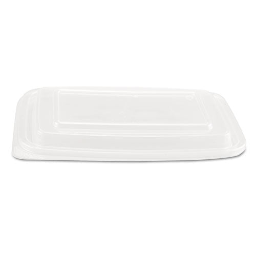 Genpak Microwave Safe Container Lid, Plastic, Fits 24-32 oz, Rectangular, Clear, 75-Bag, 4 Bags-Carton FPR932---