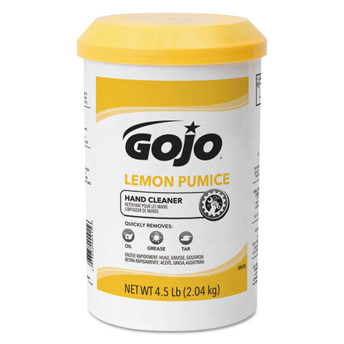 GOJO Lemon Pumice Hand Cleaner, Lemon Scent, 4.5 lb Tub, 6-Carton 0915-06