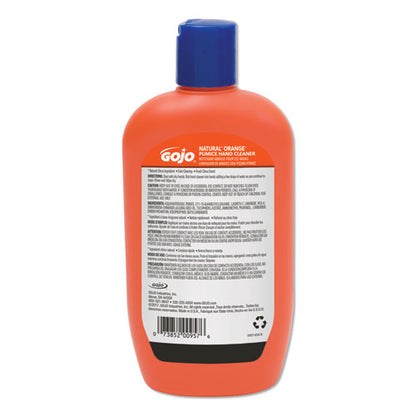 GOJO NATURAL ORANGE Pumice Hand Cleaner, Citrus, 14 oz Bottle, 12-Carton 0957-12