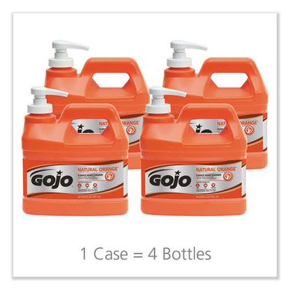 GOJO NATURAL ORANGE Pumice Hand Cleaner, Citrus, 0.5 gal Pump Bottle, 4-Carton 0958-04