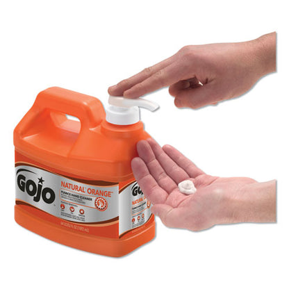 GOJO NATURAL ORANGE Pumice Hand Cleaner, Citrus, 0.5 gal Pump Bottle, 4-Carton 0958-04