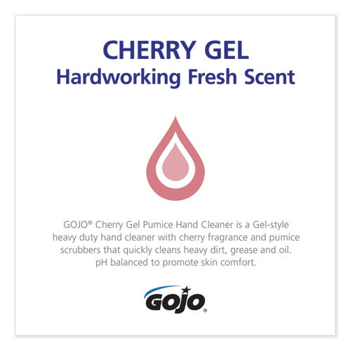 GOJO Cherry Gel Pumice Hand Cleaner, Cherry Scent, 1 gal Bottle, 2-Carton 2358-02