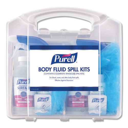 Purell Body Fluid Spill Kit, 4.5" x 11.88" x 11.5", One Clamshell Case with 2 Single Use Refills-Carton 3841-01-CLMS
