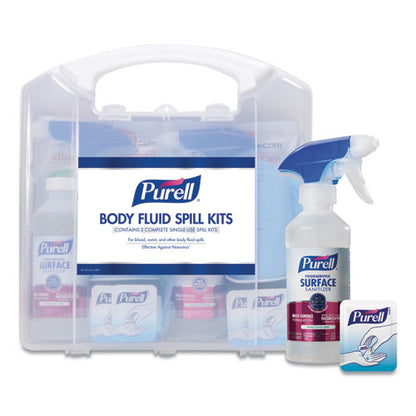 Purell Body Fluid Spill Kit, 4.5" x 11.88" x 11.5", One Clamshell Case with 2 Single Use Refills-Carton 3841-01-CLMS